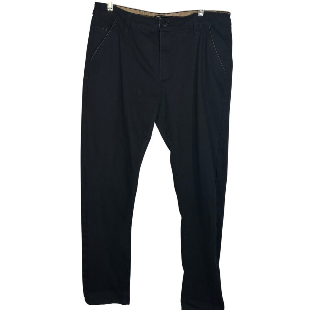 Fried Denim Black Slim Fit Pants Men's 36x32 Stretch Chino Casual